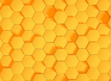 3D térbeli napsárga méhsejt